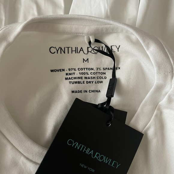 CYNTHIA ROWLEY WHITE BREE COMBO T SHIRT DRESS MEDIUM NEW NWT - Picture 11 of 11